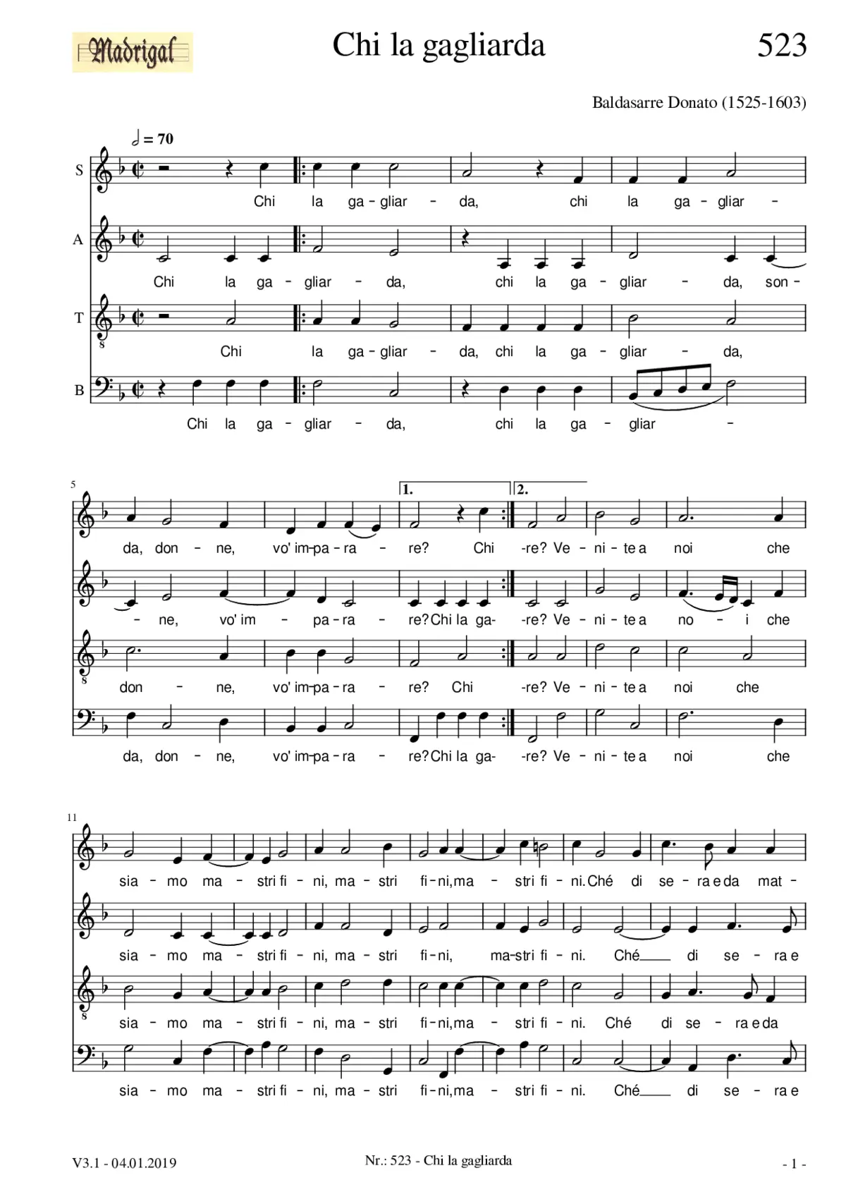 Chi la gagliarda - Page 1