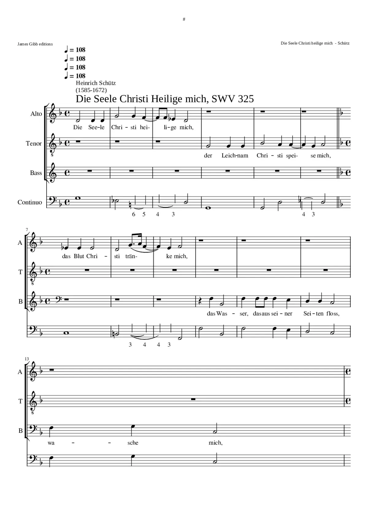 Die Seele Christi heilige mich SWV 325 - Page 1