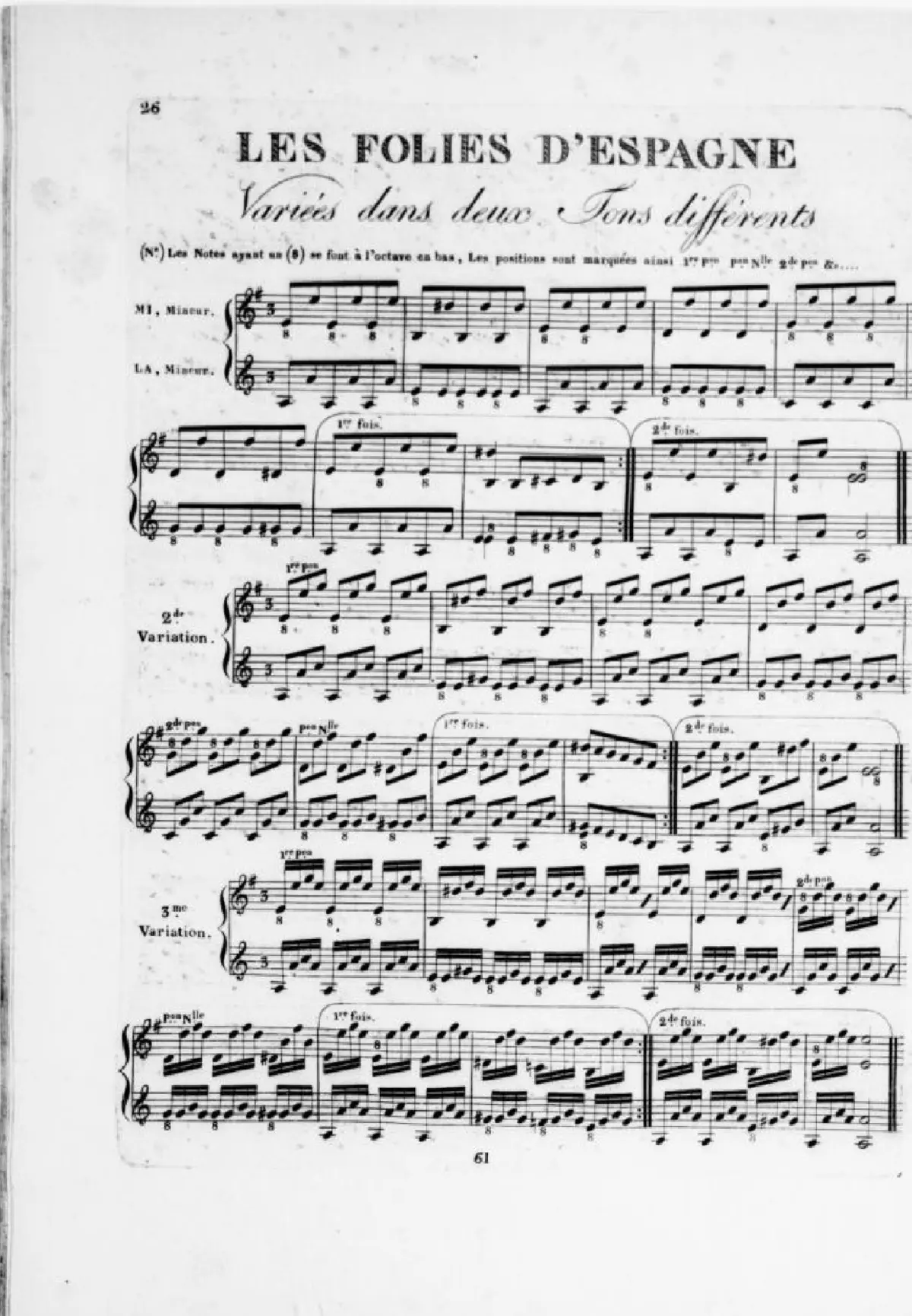 Les Folies d'Espagne in E minor and A minor - Page 1