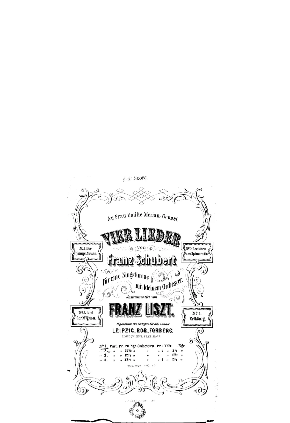 4 Lieder von Franz Schubert, S.375 - Page 1