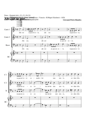 Ahi cor se pur sei core