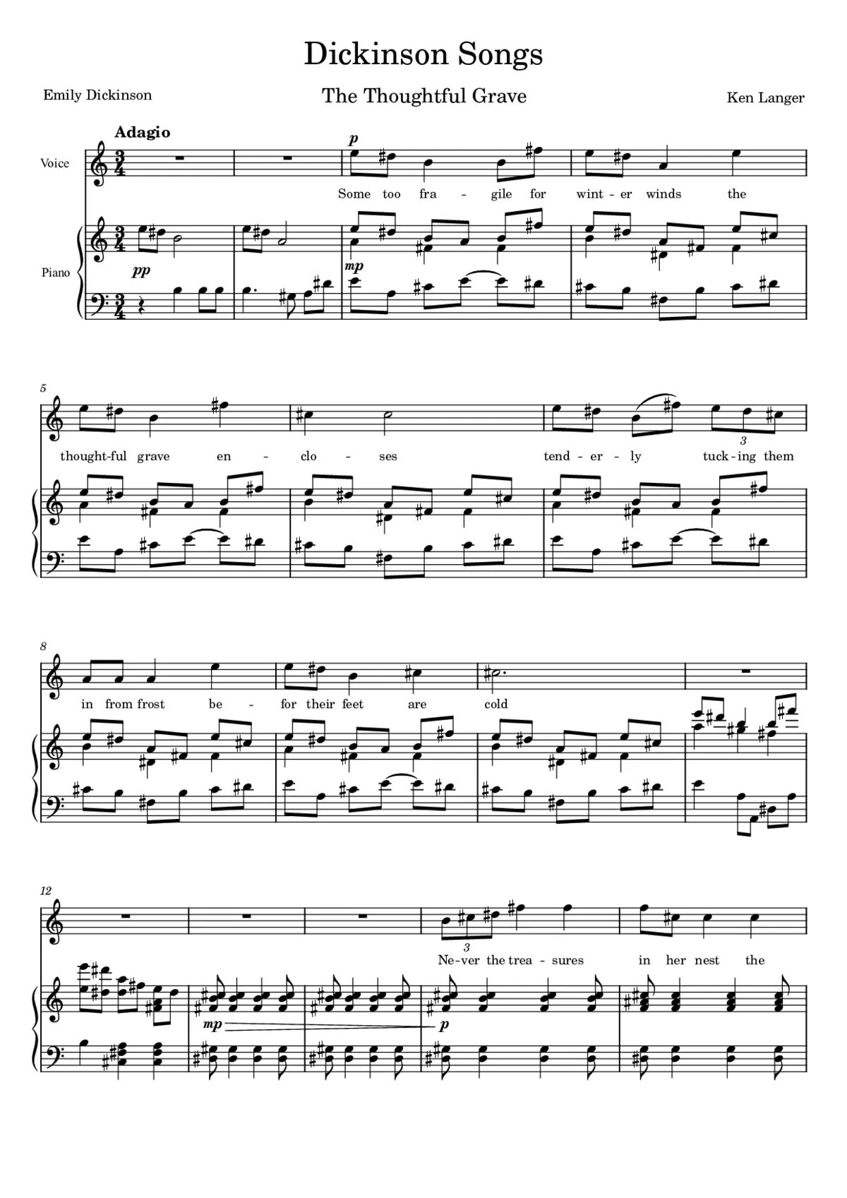 Dickinson Songs: Thoughtful Grave - Page 1