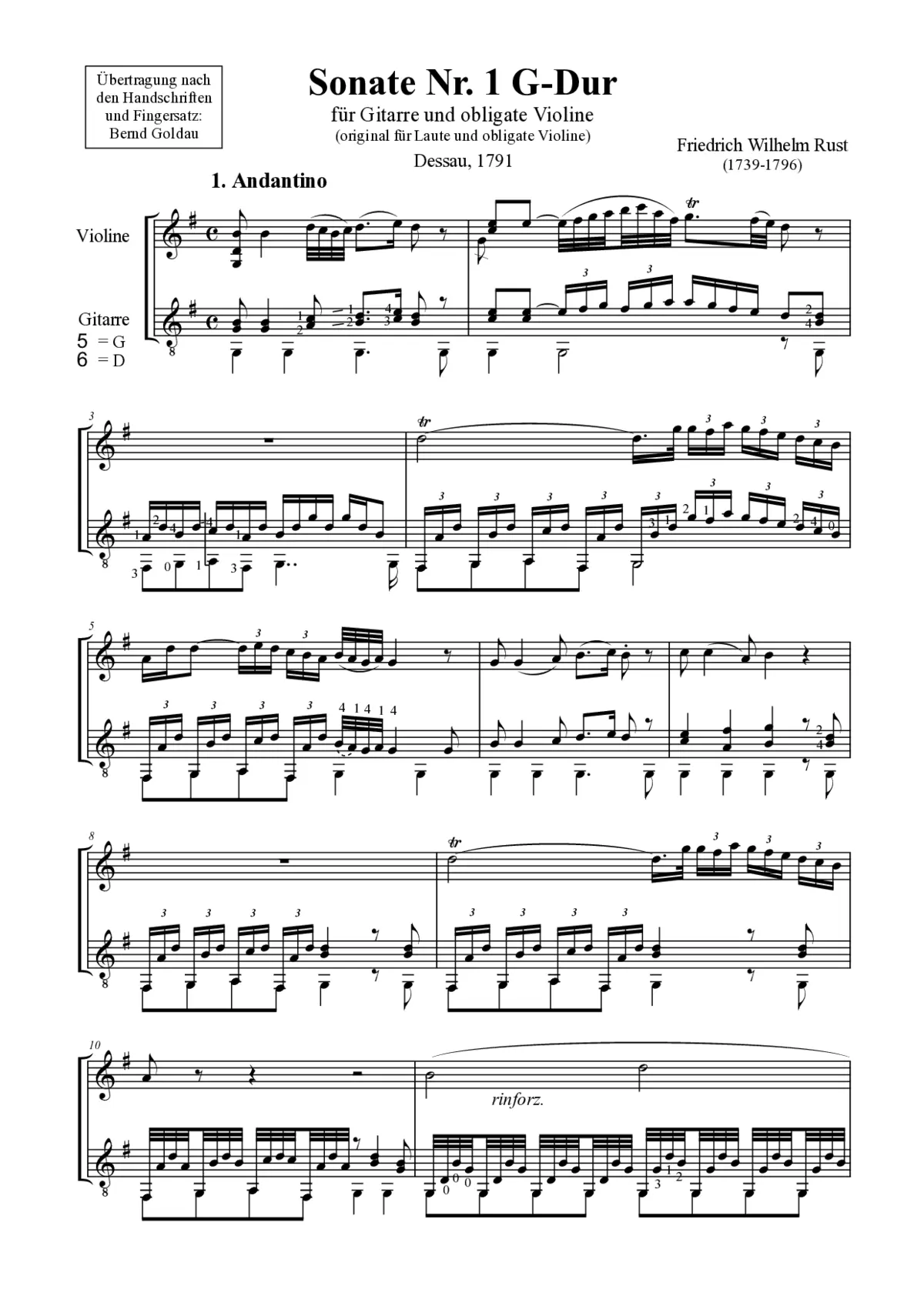 3 Sonatas for lute and obligate violin - Page 1