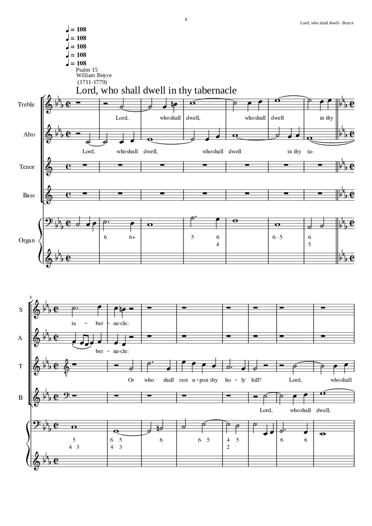 Lord who shall dwell in thy tabernacle - Page 1