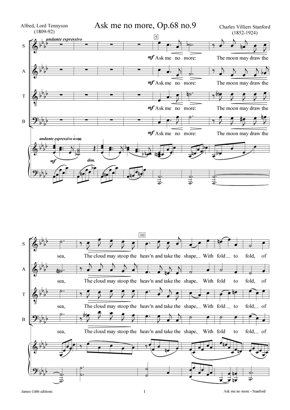 Ask me no more, Op. 68:9 - Page 1