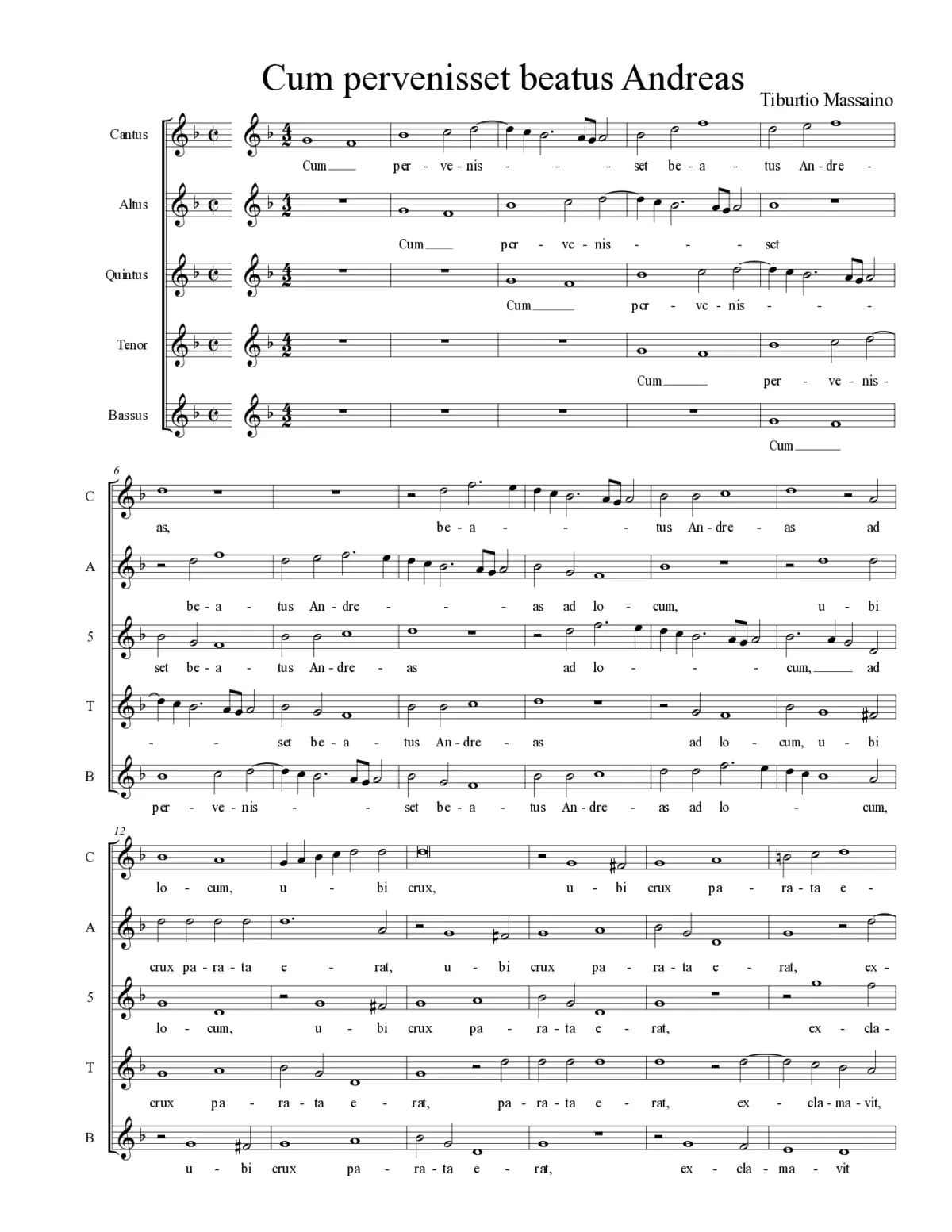 Cum pervenisset beatus Andreas - Page 1