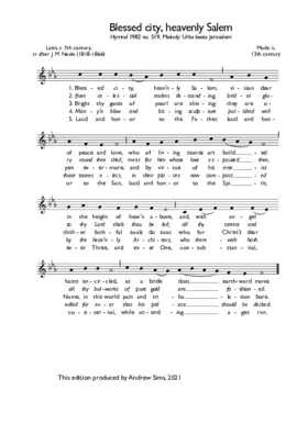 Blessed city, heavenly Salem