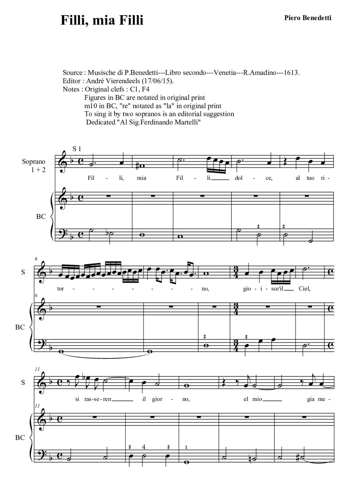Filli, mia filli dolce - Page 1