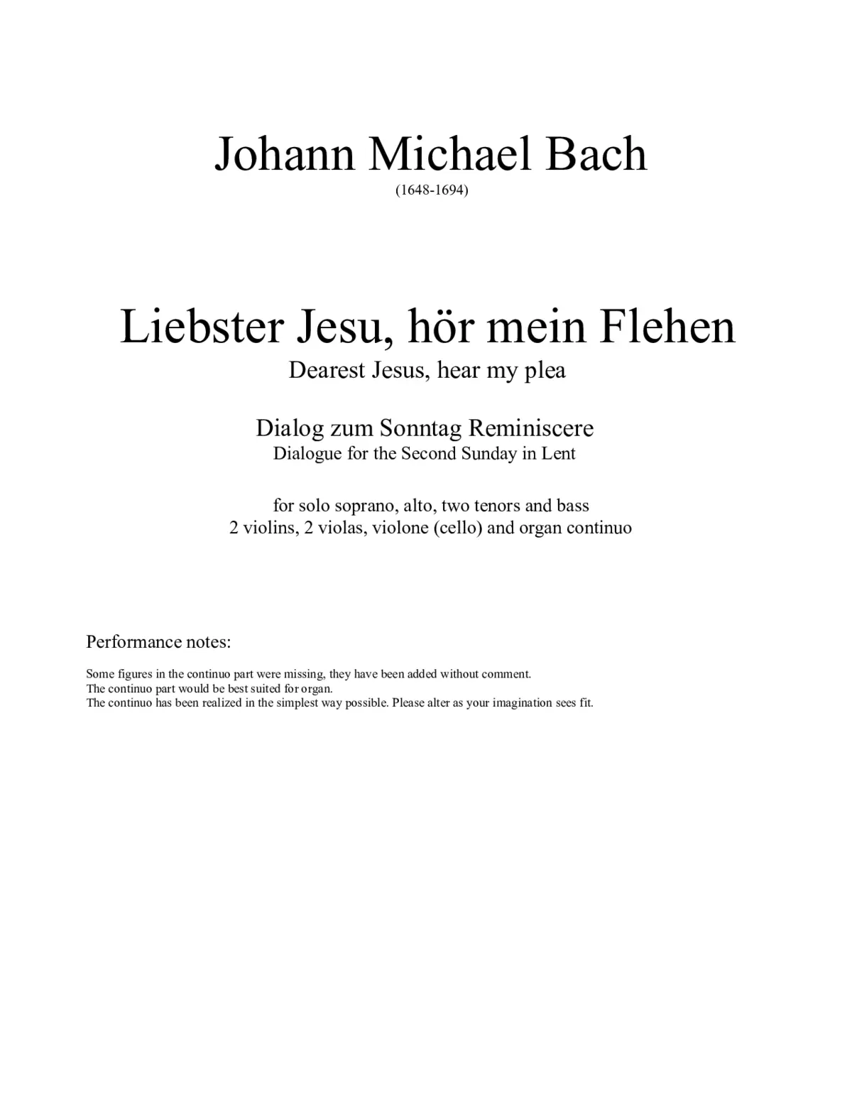Liebster Jesu, hör mein Flehen - Page 1