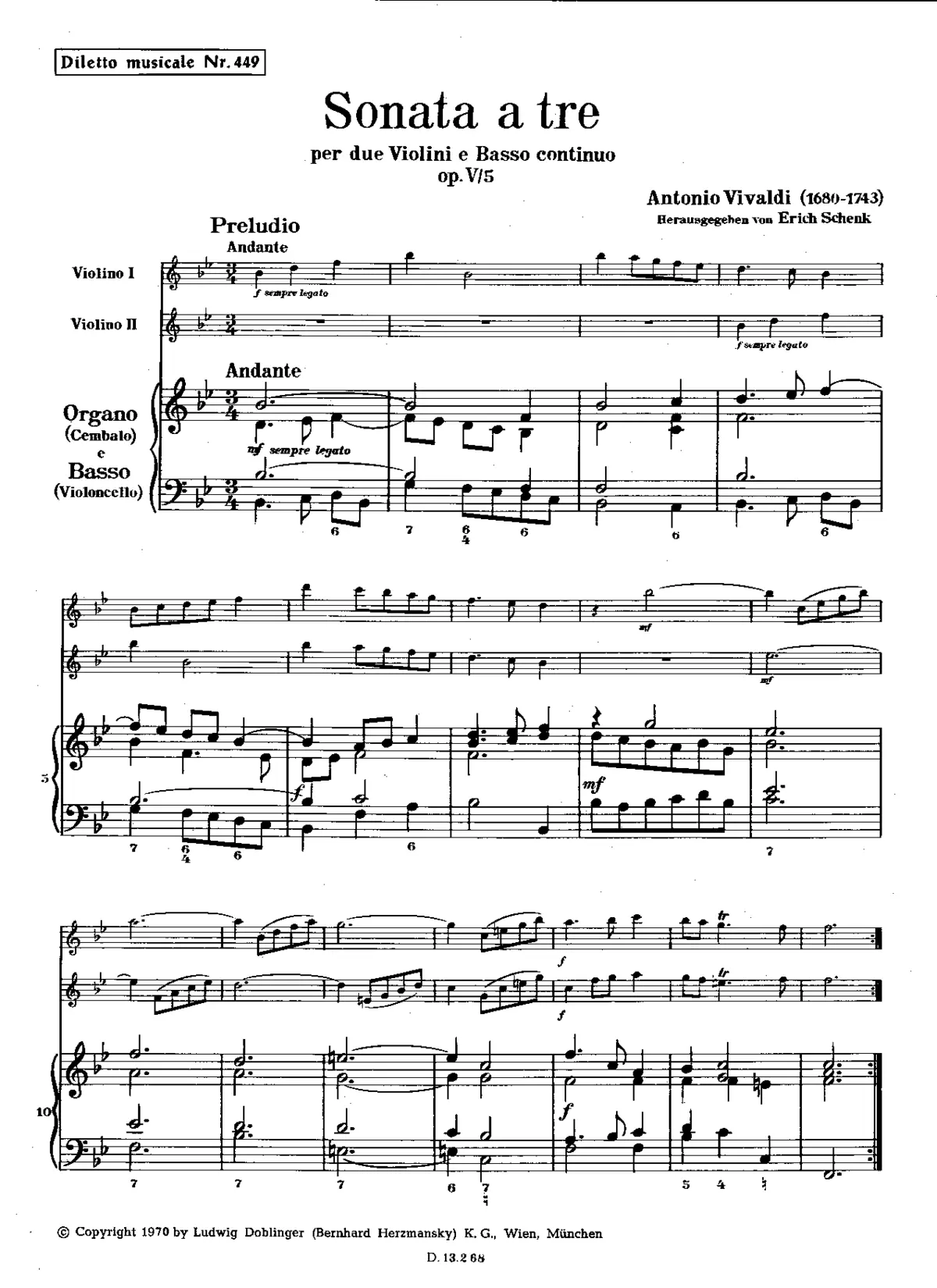 Trio Sonata in B-flat major, - Page 1