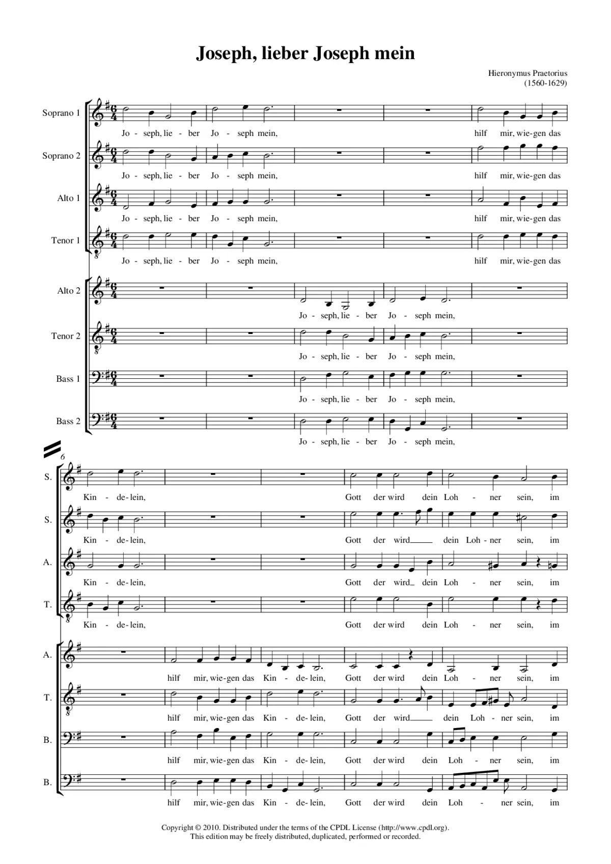 Joseph, lieber Joseph mein - Page 1