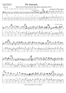 Ne Iscararis - Arrangement for 2 lyra viols (ffeff / ffefh)