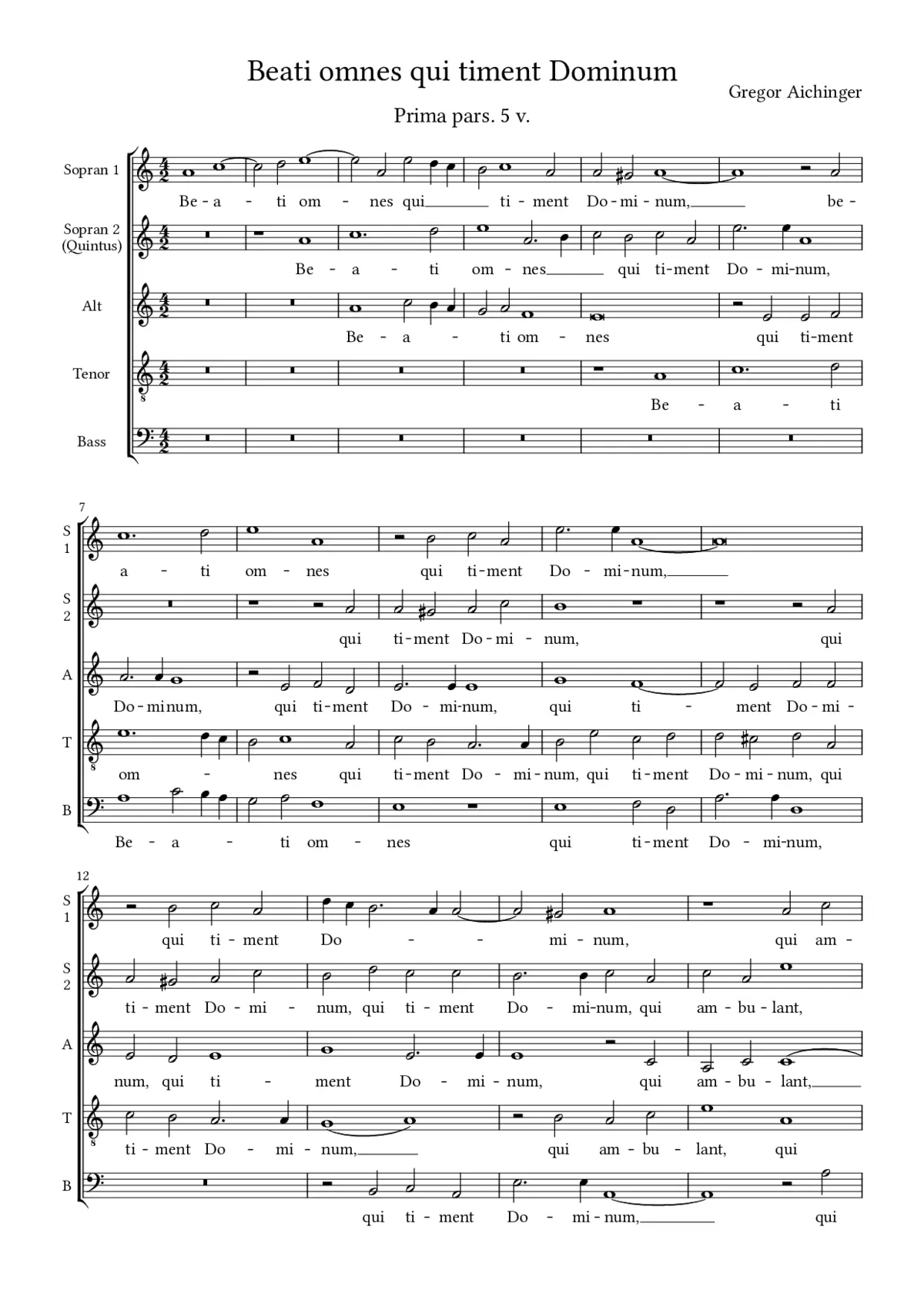 Beati omnes qui timent Dominum - Page 1