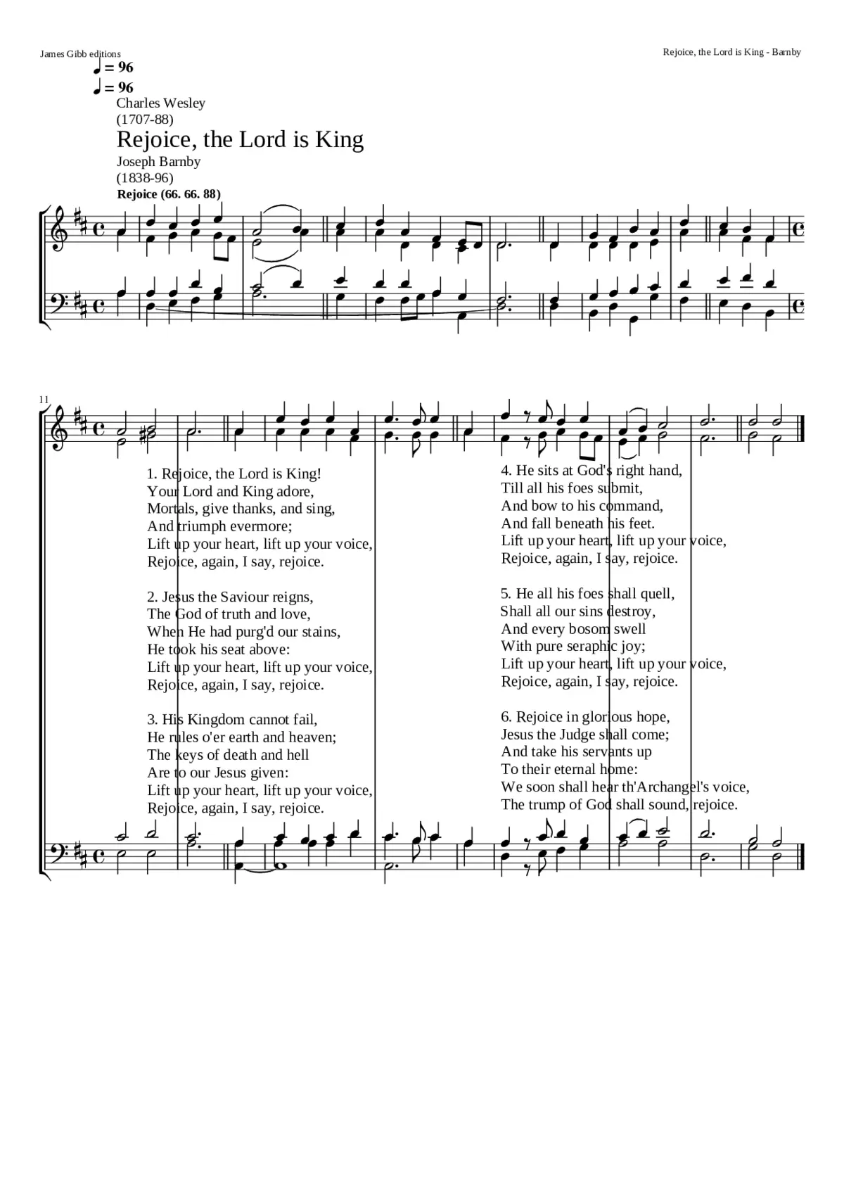 Rejoice the Lord is King - Page 1