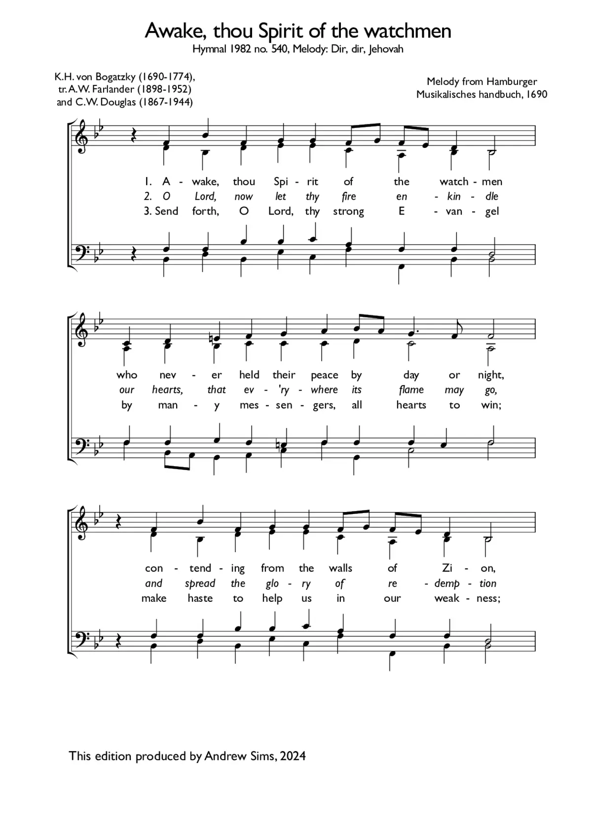 Awake, thou Spirit of the watchmen - Page 1