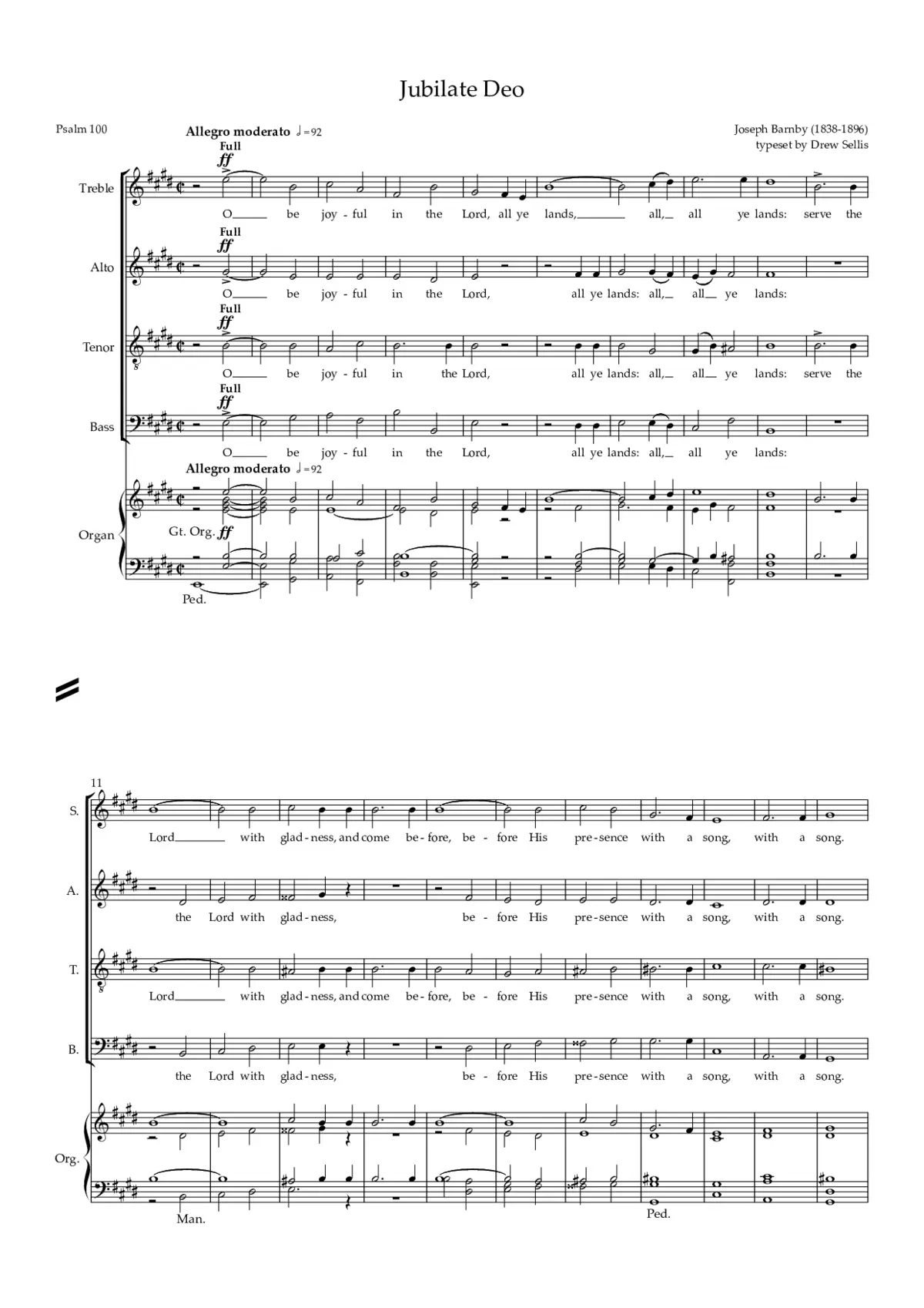 Jubilate Deo in E major - Page 1