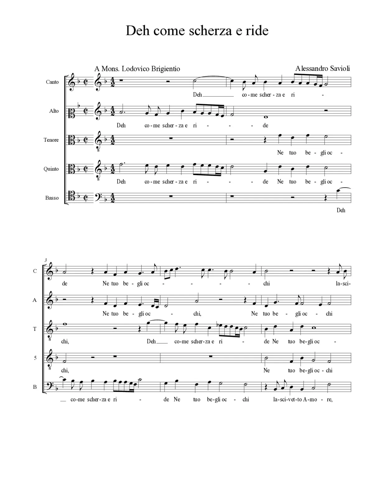 Deh come scherza e ride - Page 1