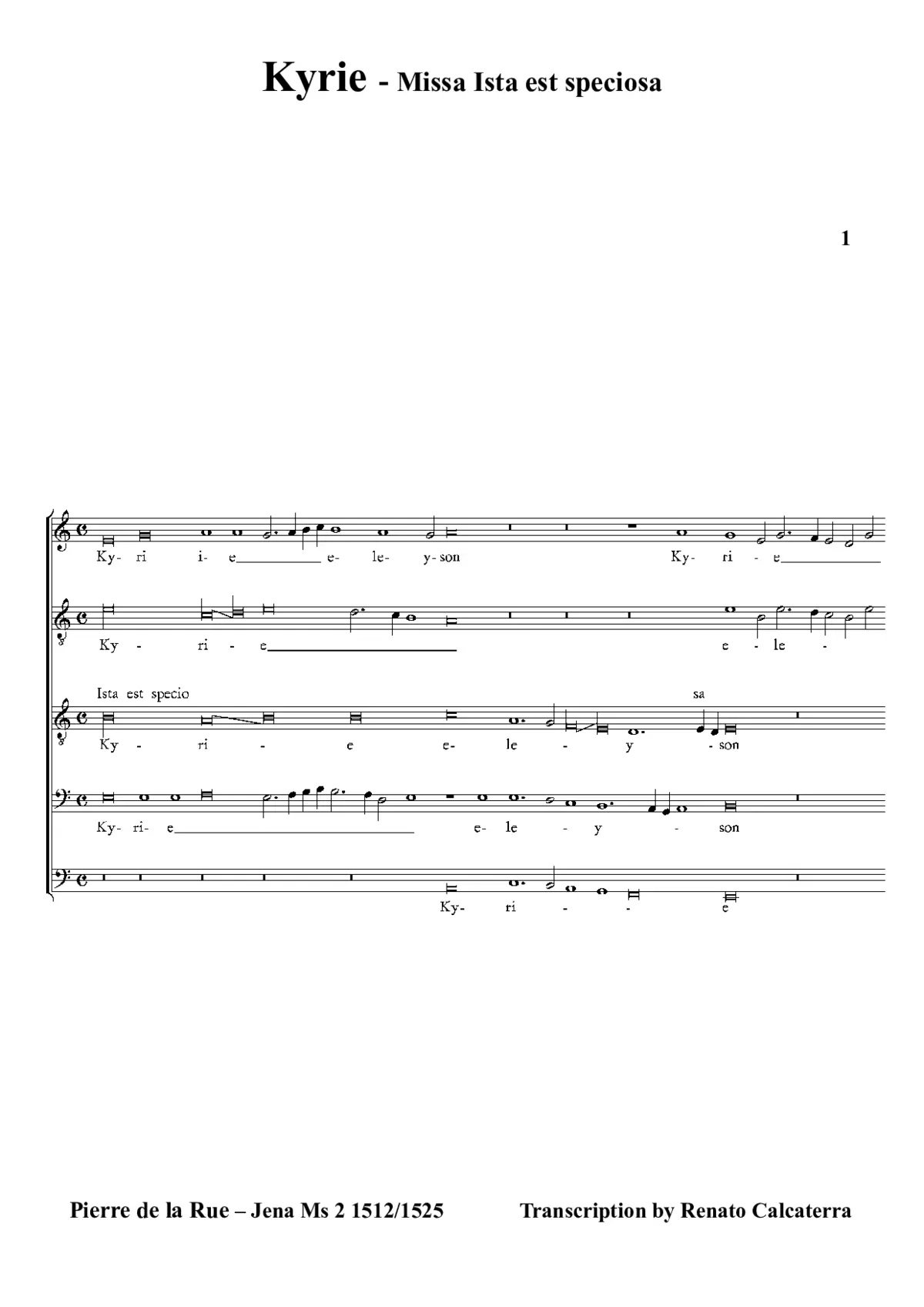 Missa Ista est speciosa - Page 1