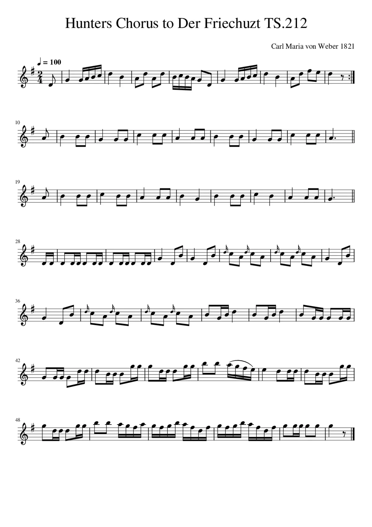 Hunters Chorus to Der Friechuzt TS.212 - Page 1