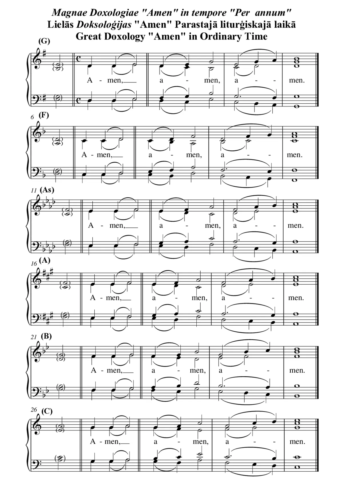 Amen - Doxologiae "Per annum" (Andris Solims (harm.)) - Page 1