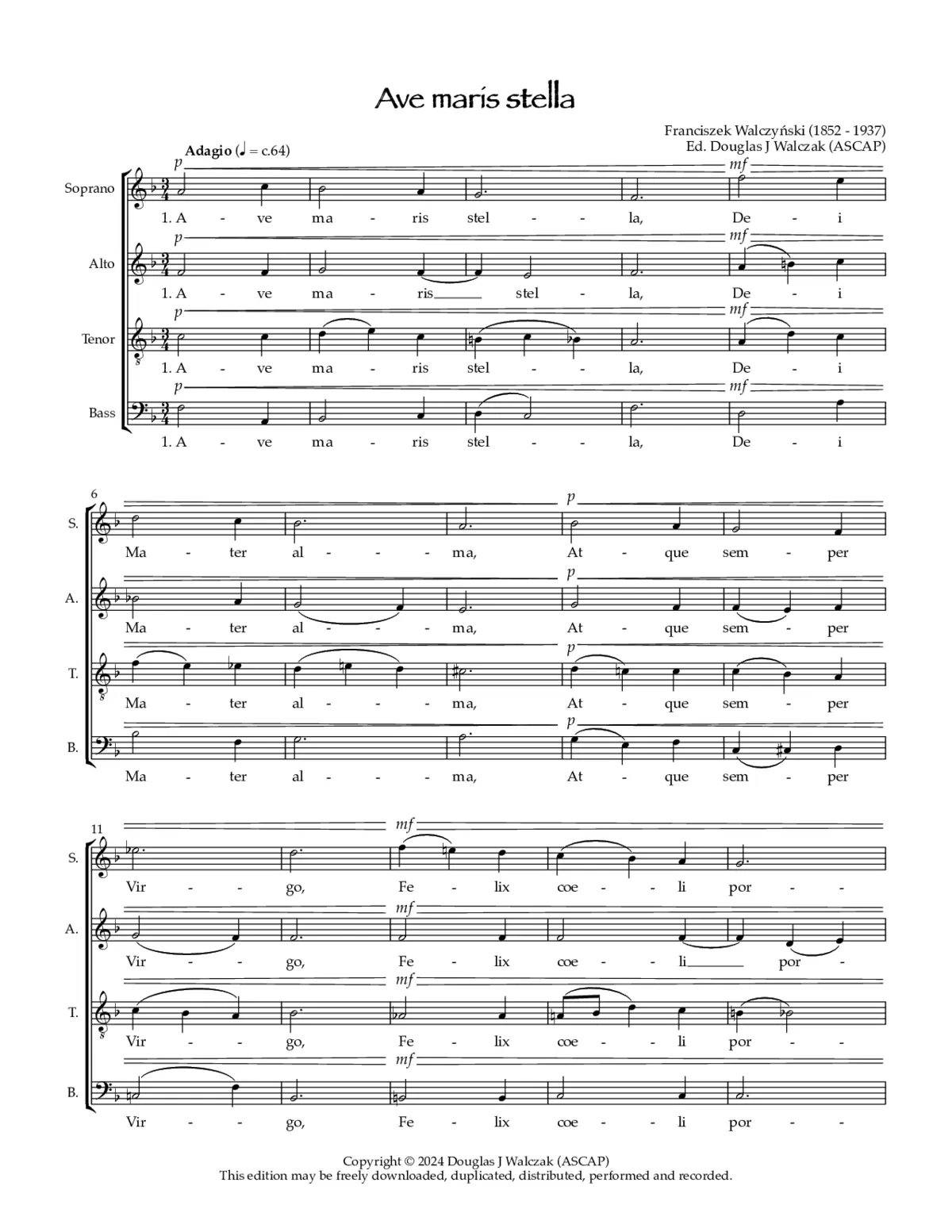 Ave maris stella in F a4 - Page 1