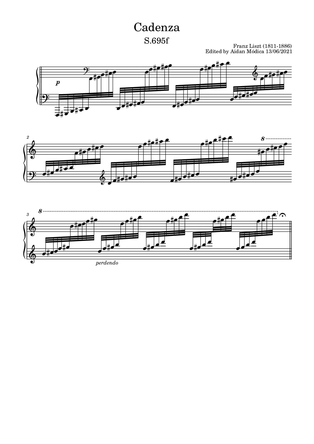 Cadenza, S.695f - Page 1