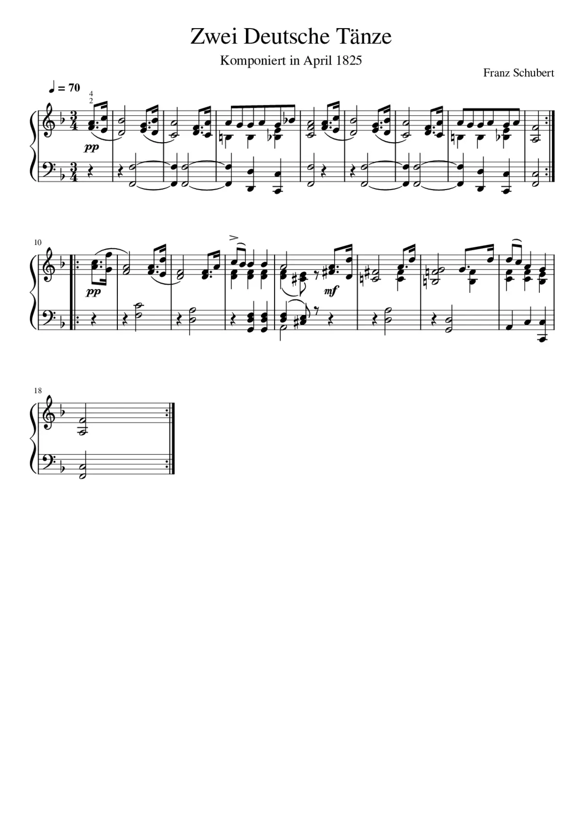 D. 841 Zwei Deutsche Tänze - Page 1