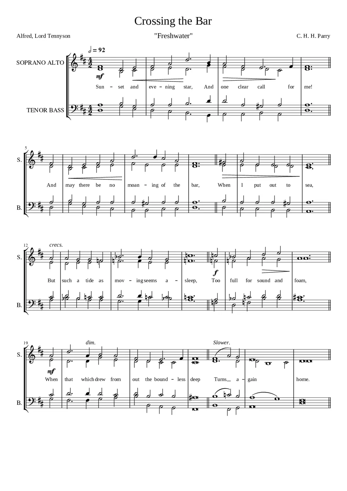 Crossing the Bar - Page 1