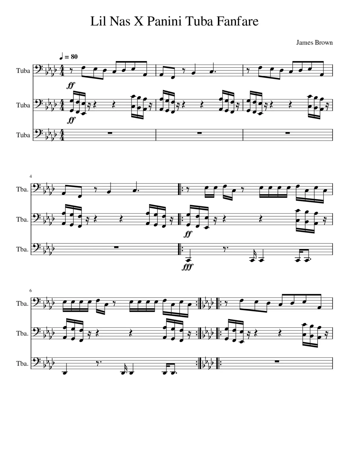 Lil Nas X Panini Tuba Fanfare - Page 1