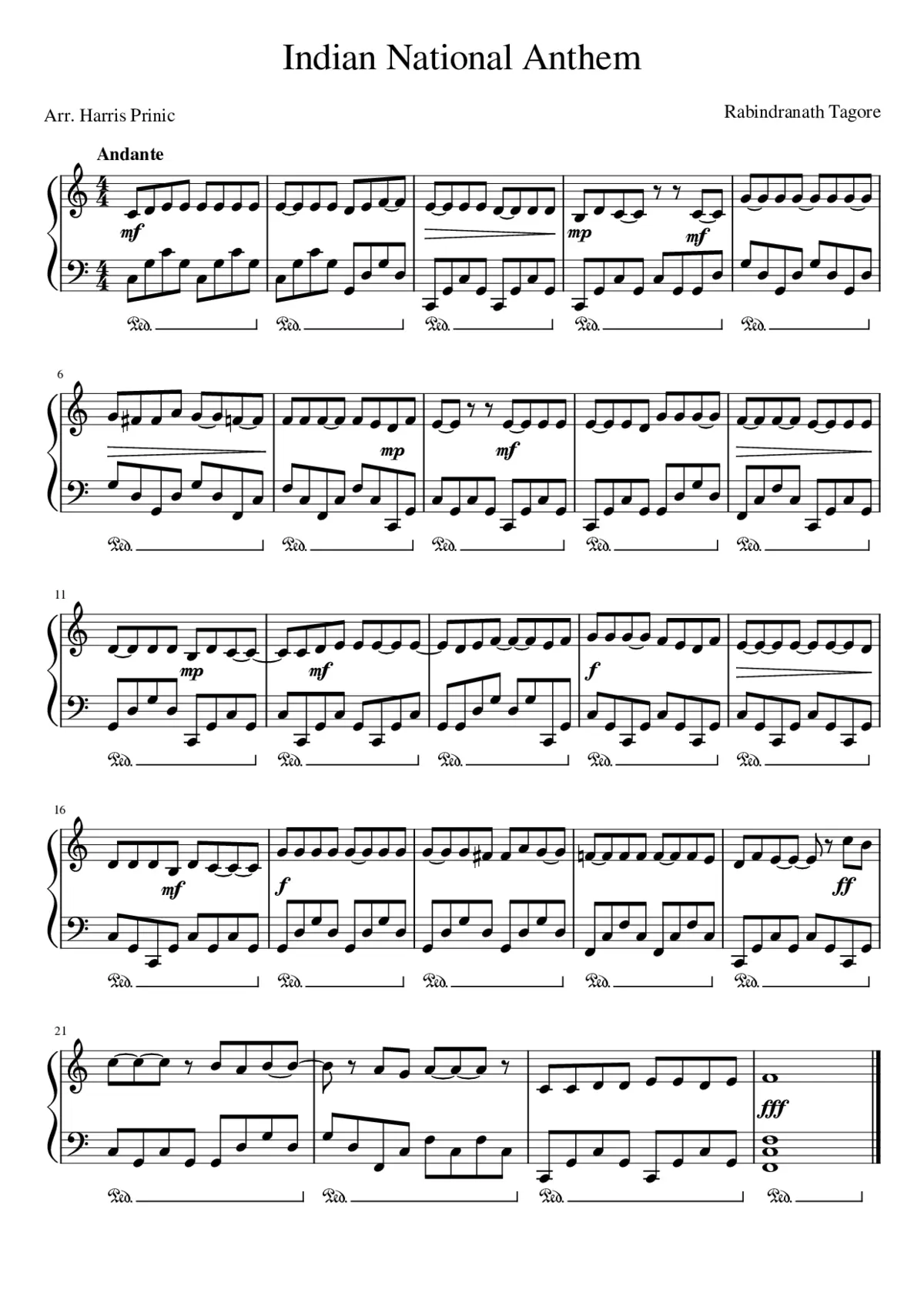 The Indian National Anthem - Page 1