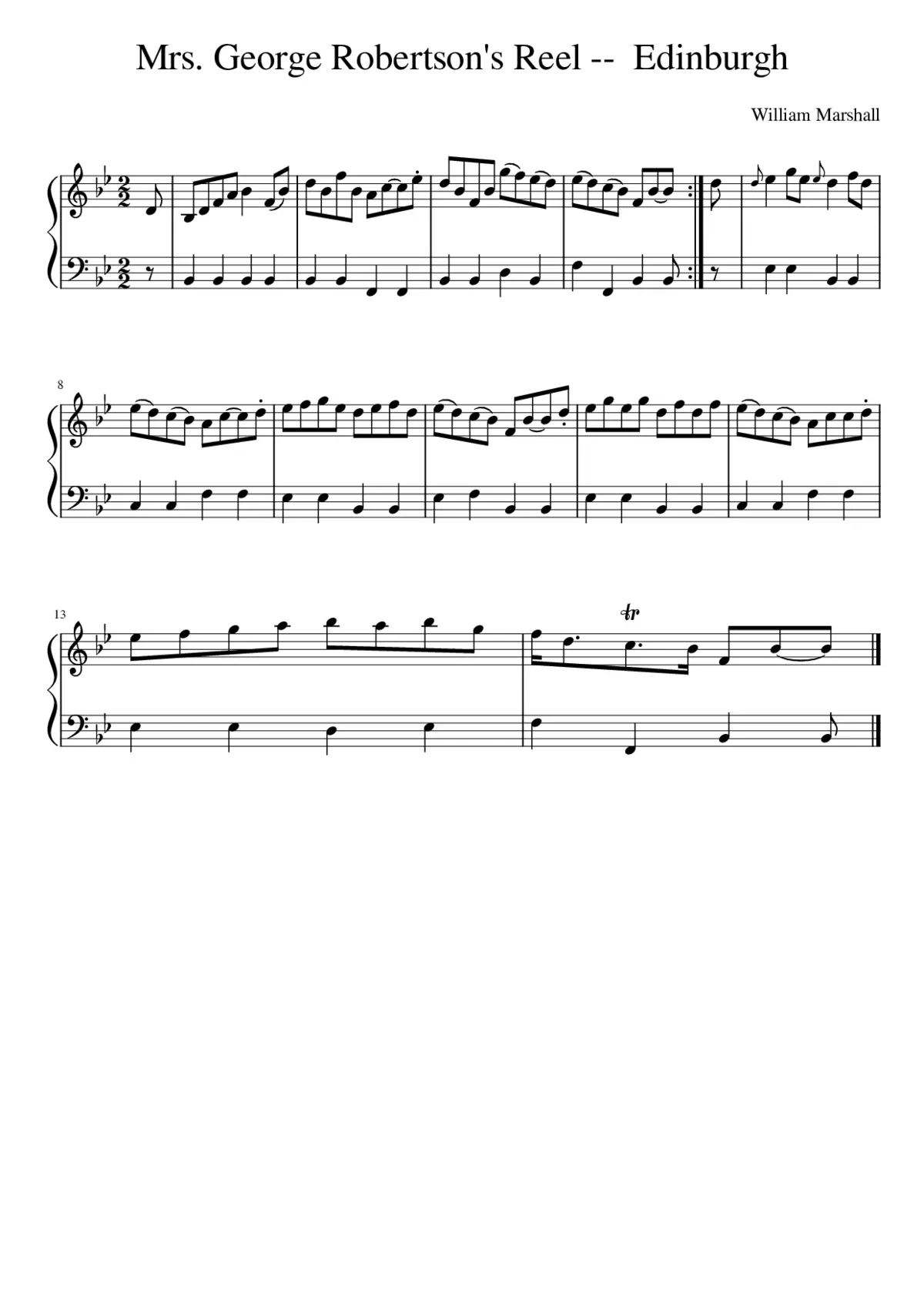 Mrs. George Robertson's Reel -- Edinburgh - Page 1