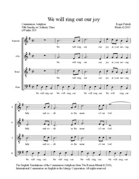 We will ring out our joy