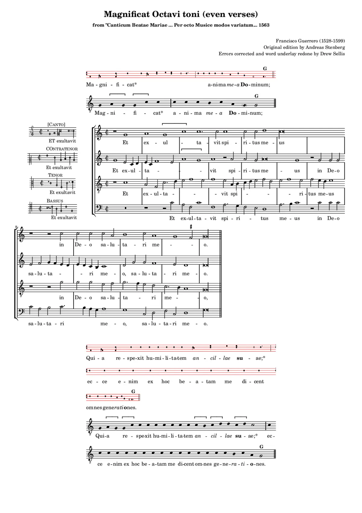 Magnificat octavi toni (even verses) - Page 1