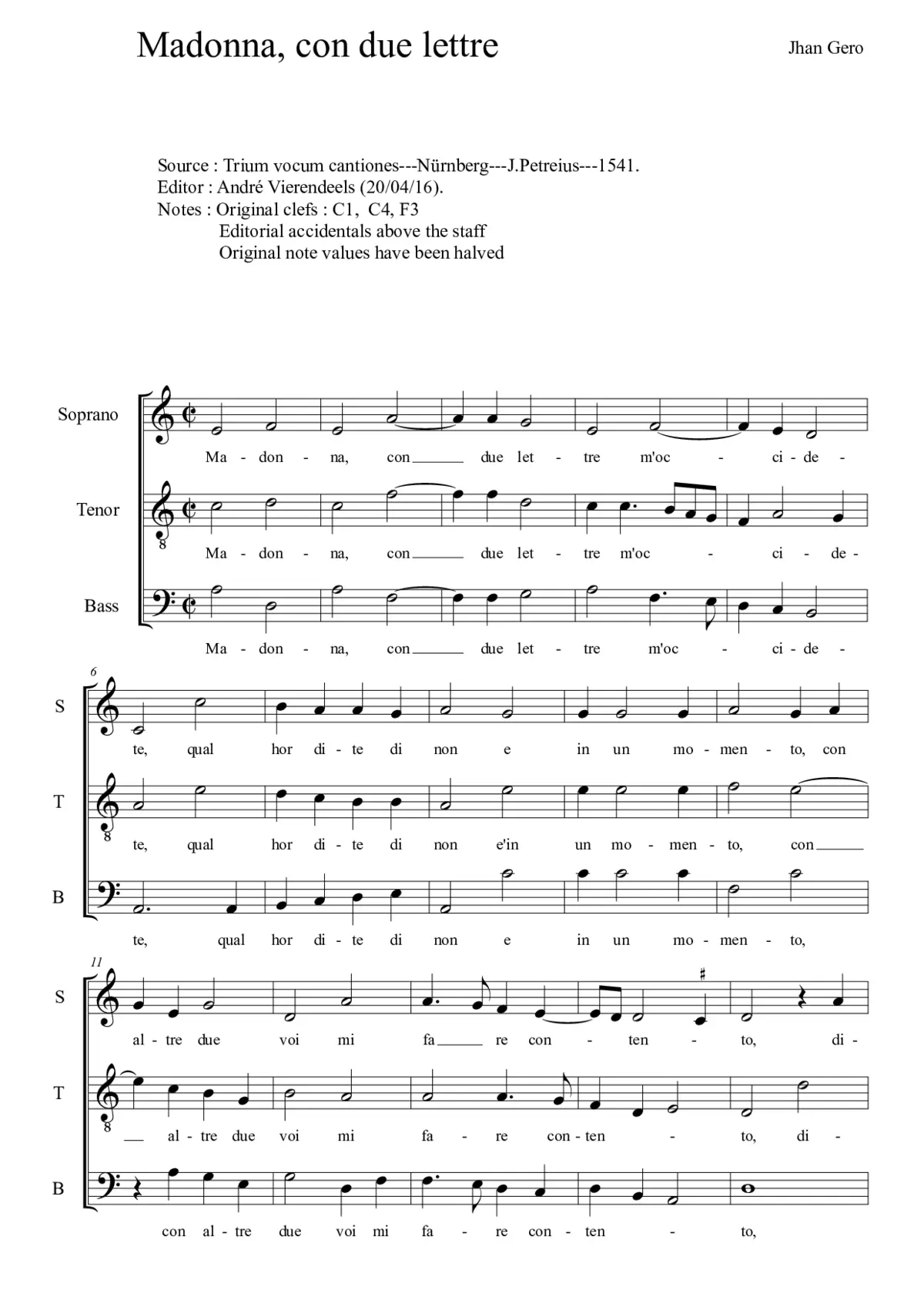 Madonna, con due lettre m'occidete - Page 1