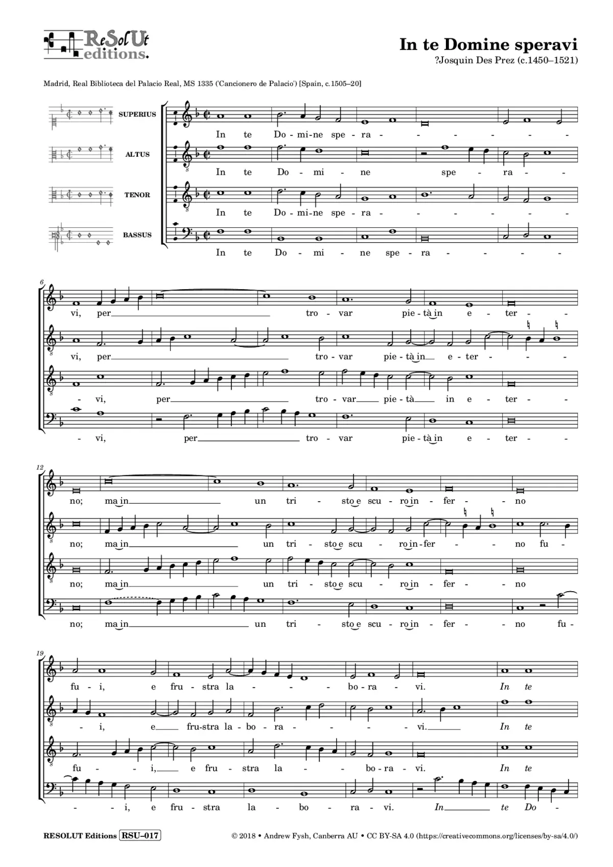 In te Domine speravi - Page 1