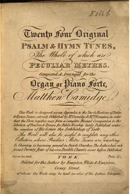 24 Original Psalm and Hymn Tunes