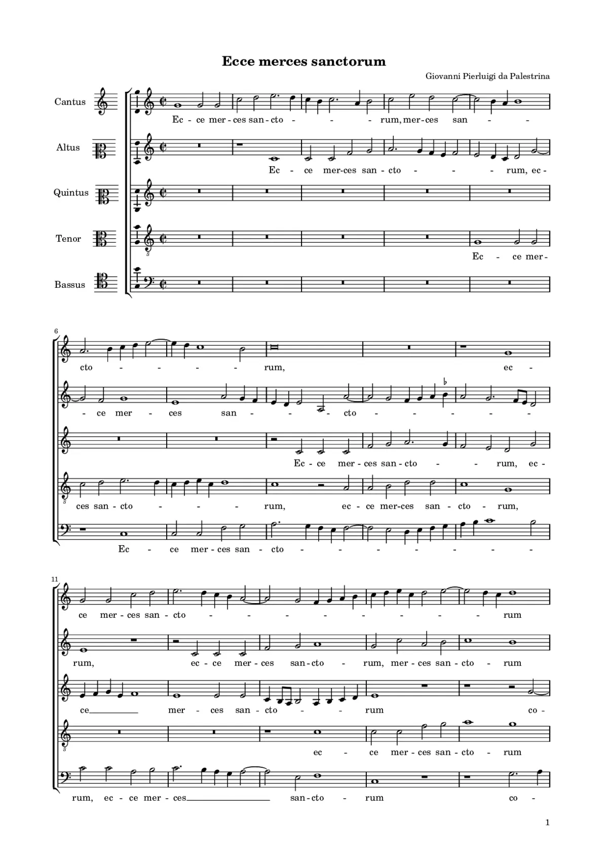 Ecce merces sanctorum - Page 1