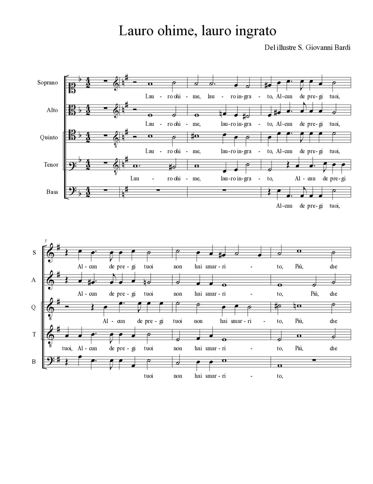 Lauro ohime, lauro ingrato - Page 1