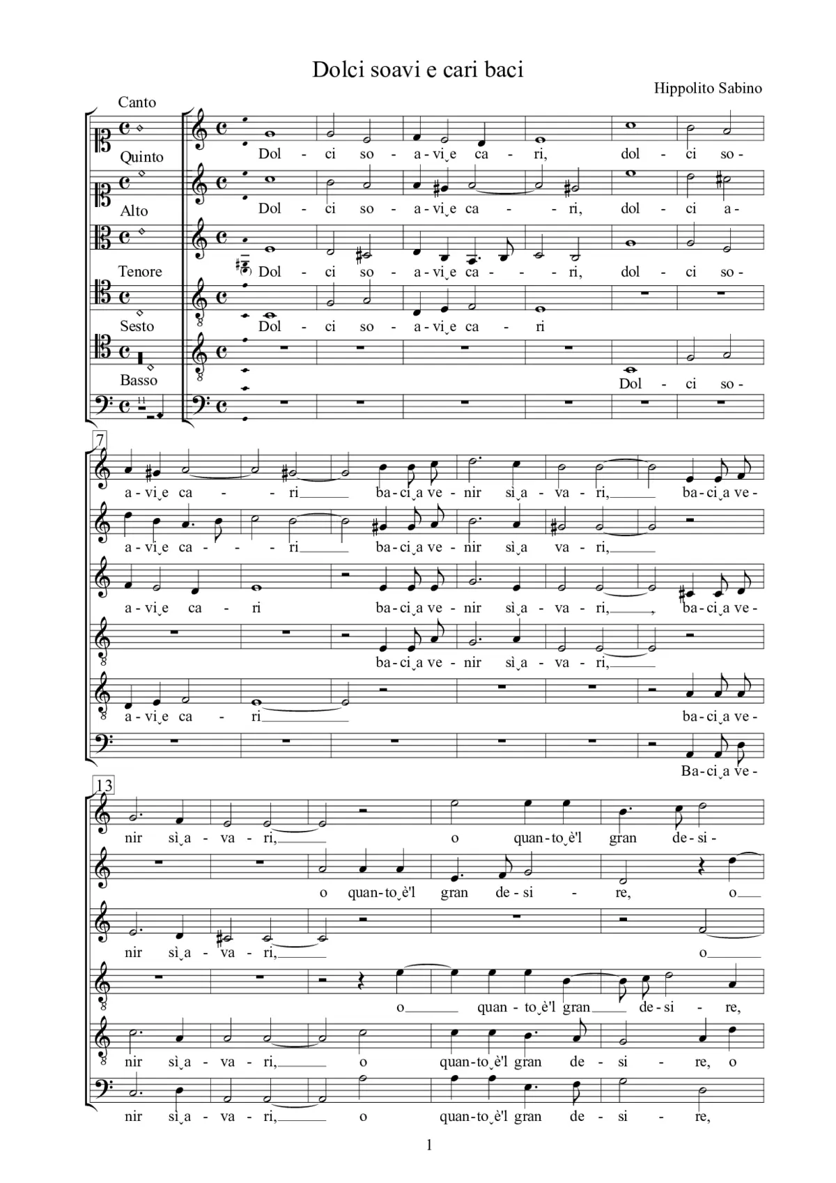 Dolci soavi e cari baci - Page 1