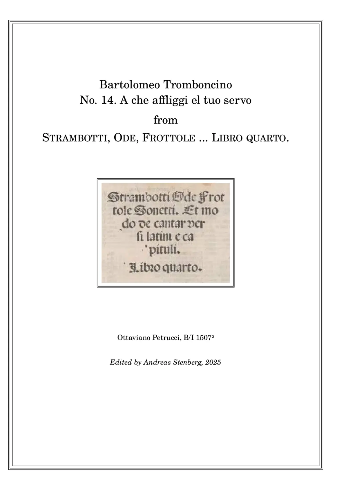 A che affliggi el tuo servo - Page 1
