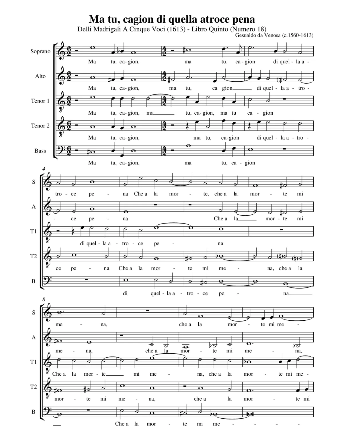 Ma tu, cagion di quella atroce pena - Page 1