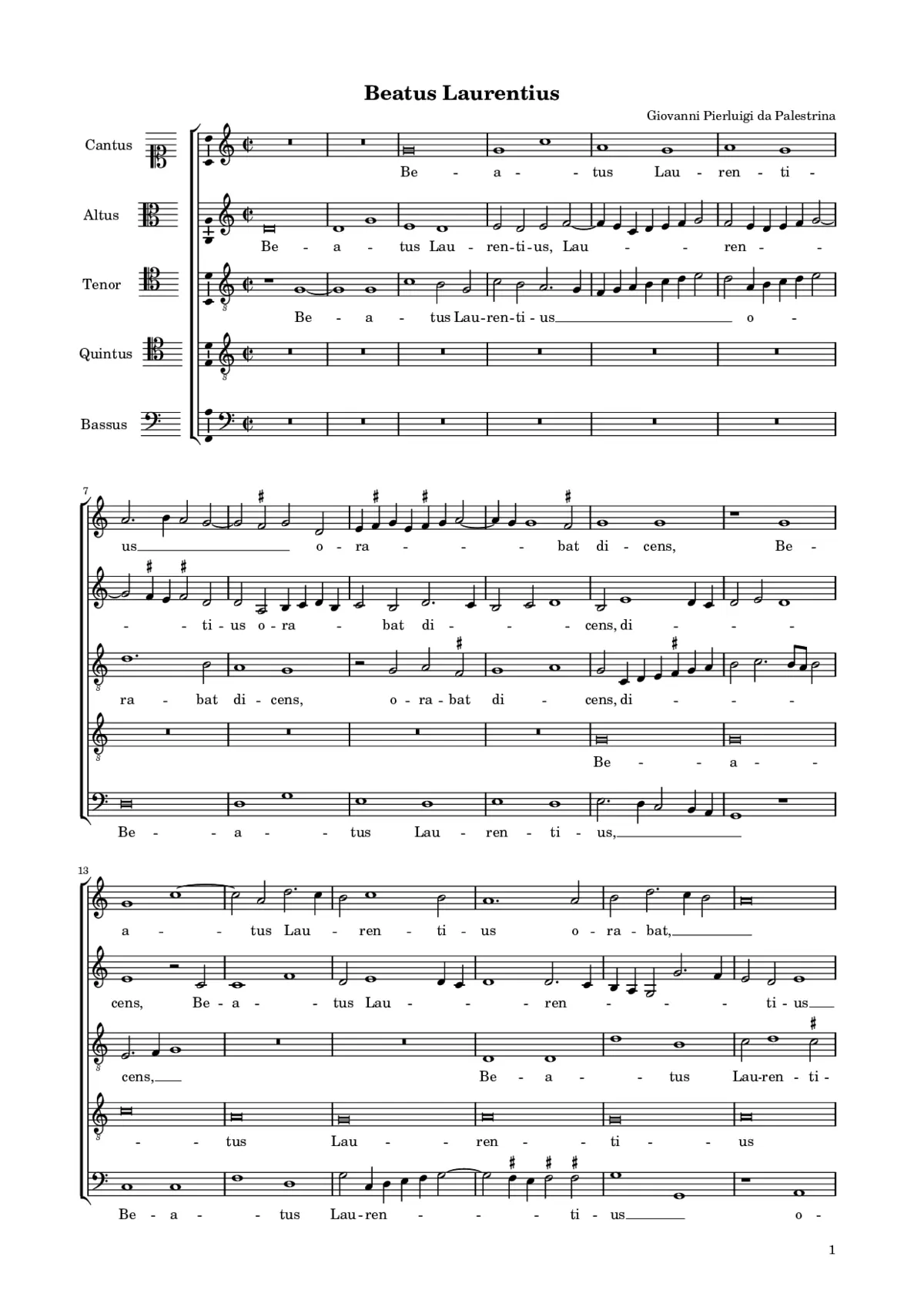 Beatus Laurentius 5vv - Page 1