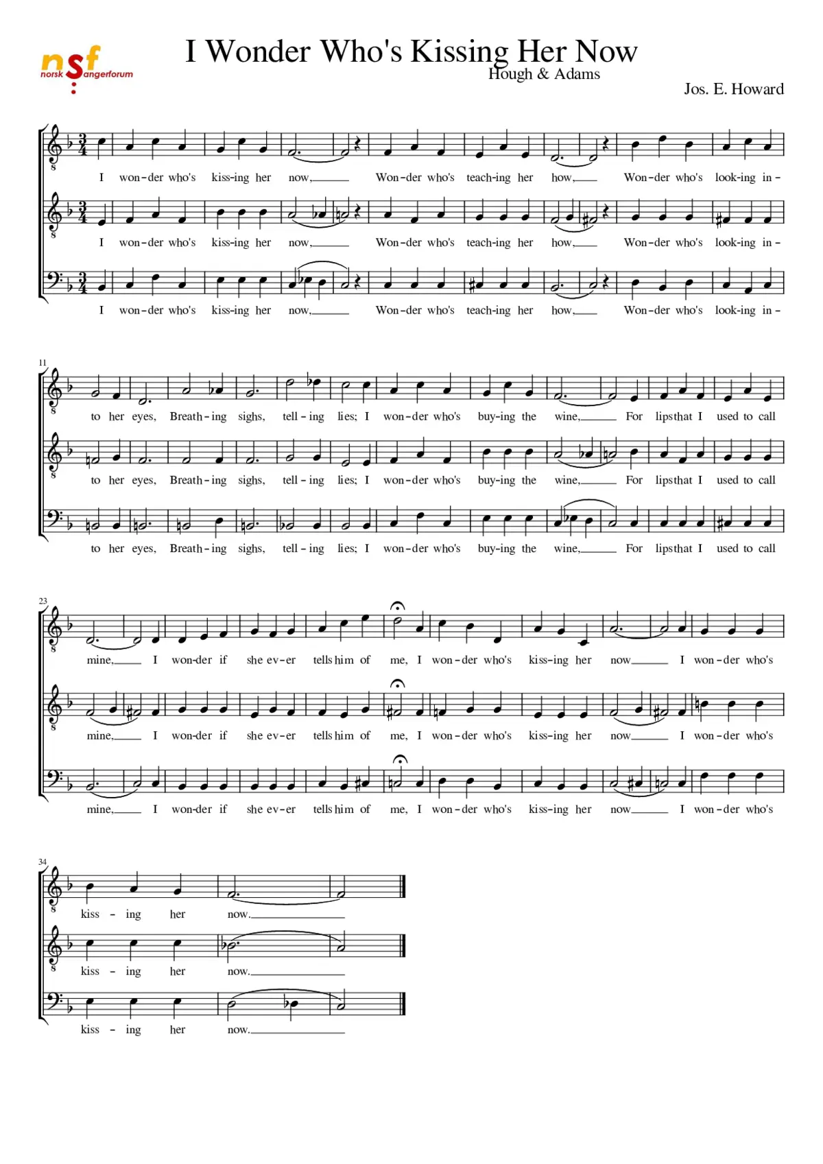 I wonder who's kissing her now - Page 1