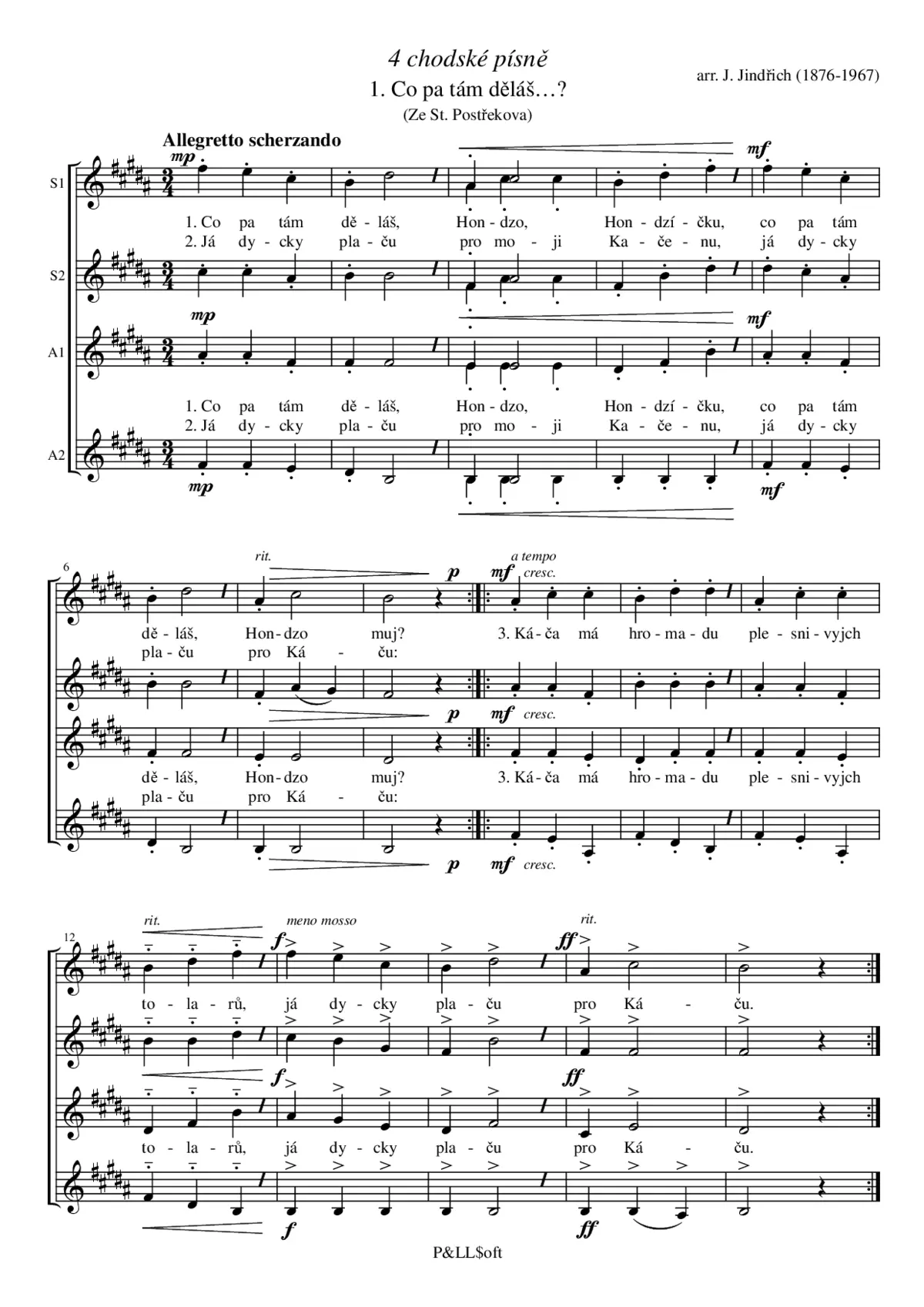 4 chodské písně - Page 1