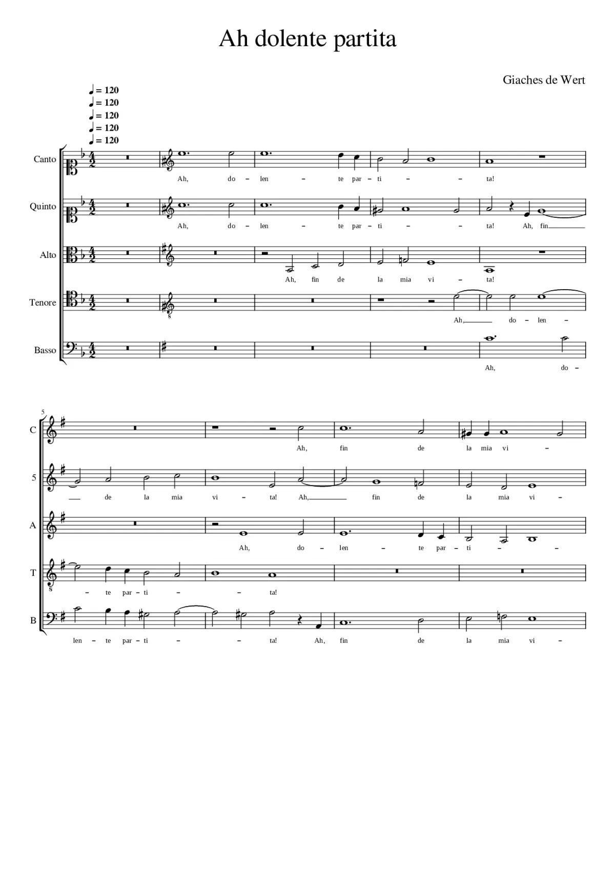 Ah dolente partita - Page 1