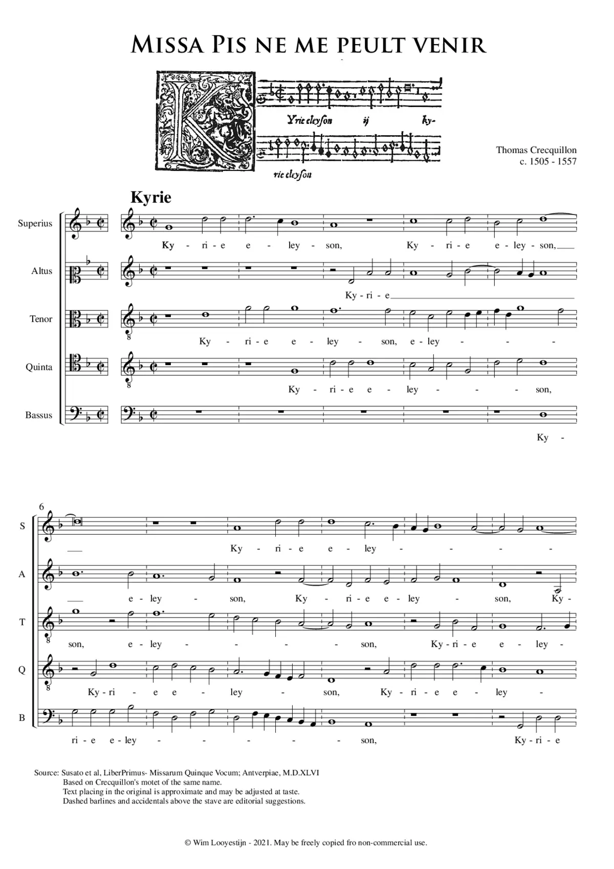 Missa Pis ne me peult venir - Page 1