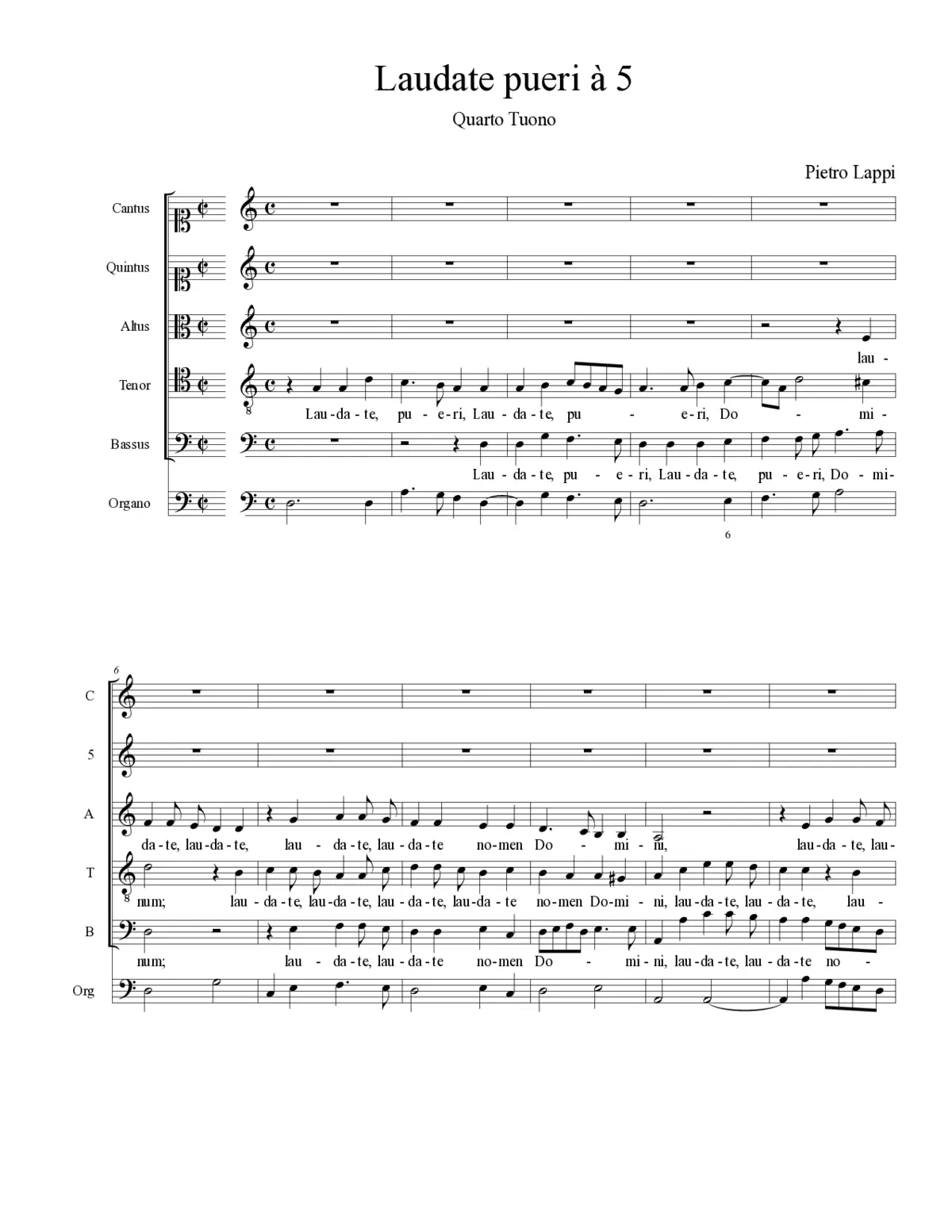Laudate pueri à 5 - Page 1