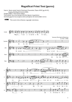 Magnificat Primi Toni a 4, pares