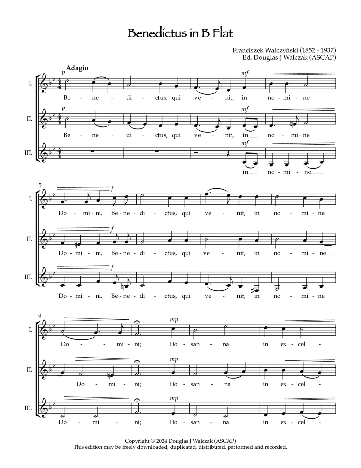 Benedictus in B Flat a3 - Page 1