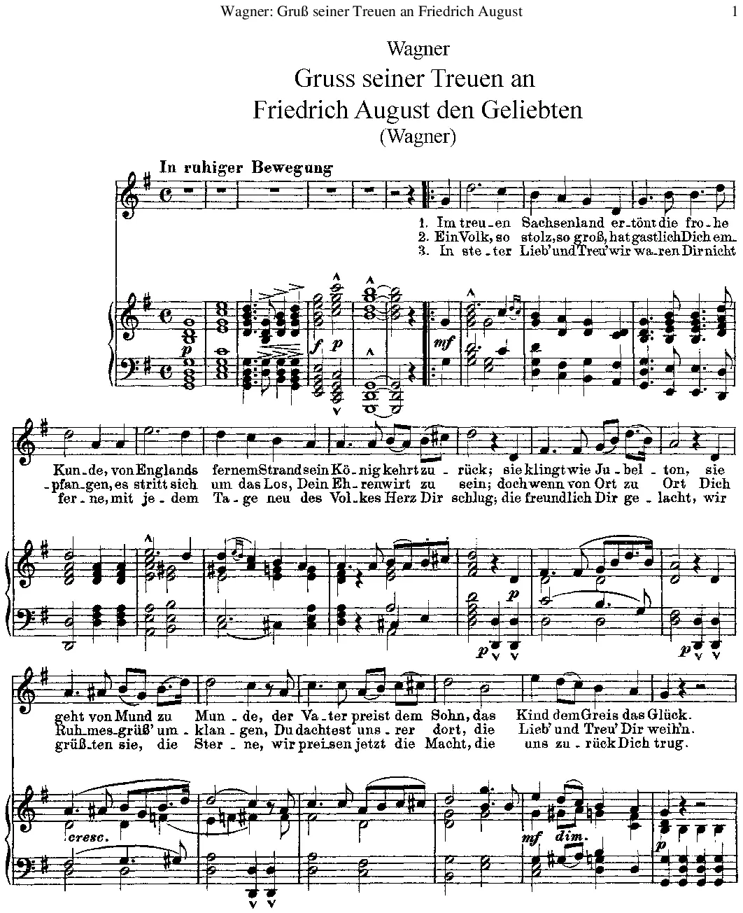 Gruß seiner Treuen an Friedrich August - Page 1